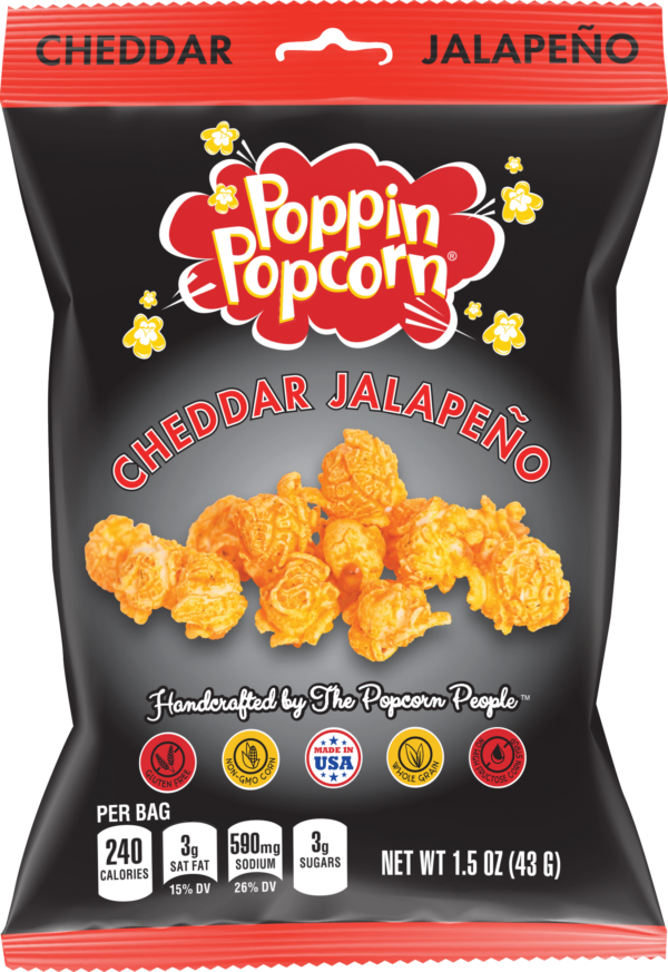 SNACK SIZE BAGS - CHEDDAR JALAPENO (120-1.5 oz. bags)  GREAT FOR SALES REP HANDOUTS AND GOLF TOURNAMENT HANDOUTS!