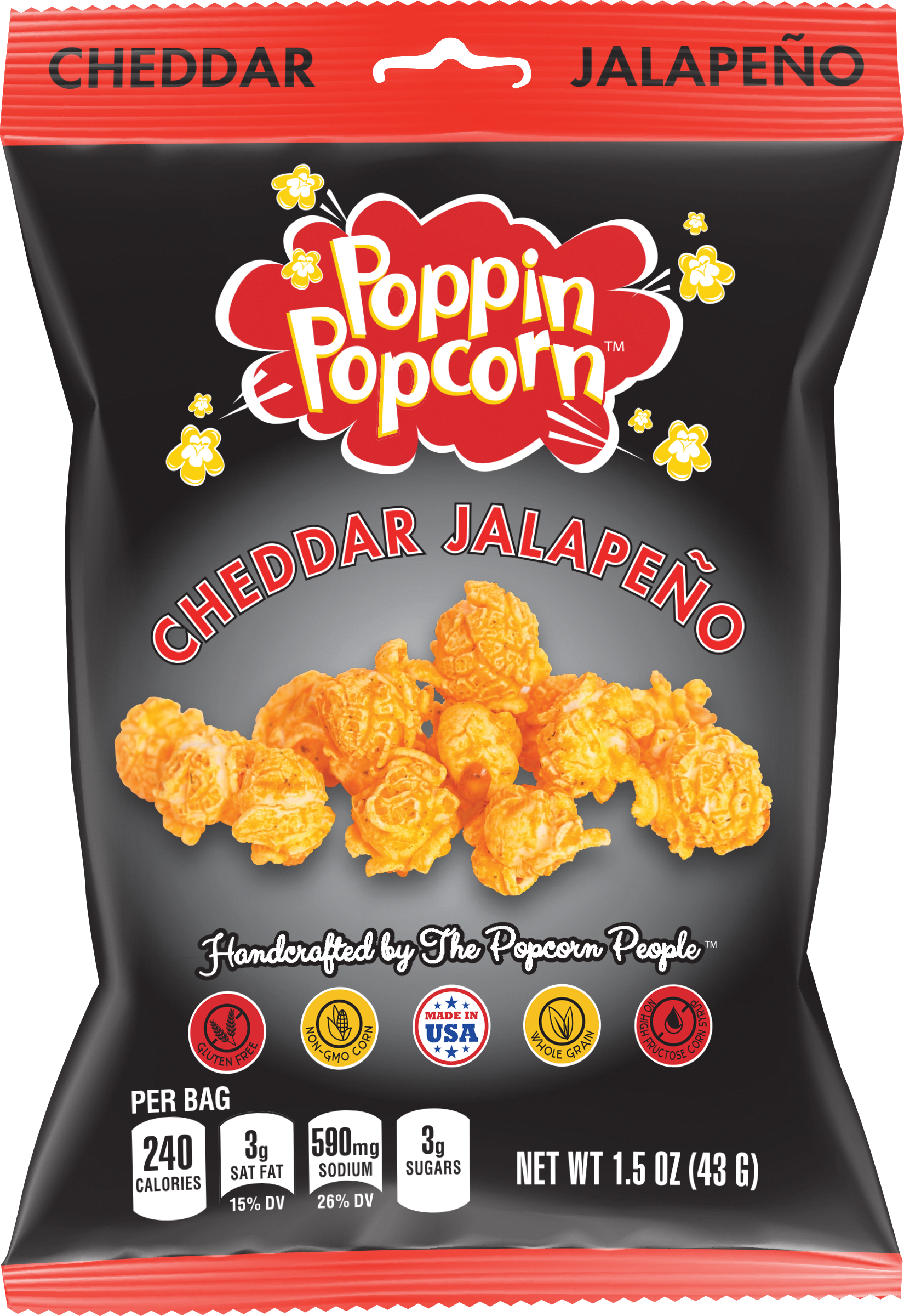 CHEDDAR JALAPENO - SNACK SIZE BAGS - (120-1.5 oz. bags) GREAT FOR SALES REP HANDOUTS AND GOLF TOURNAMENT HANDOUTS!