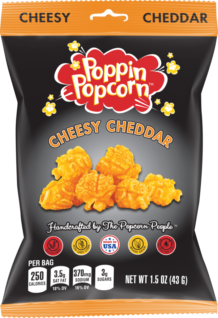 CHEESY CHEDDAR - SNACK SIZE BAGS -  (30-1.5 oz. bags)  GREAT FOR SALES REP HANDOUTS AND GOLF TOURNAMENT HANDOUTS